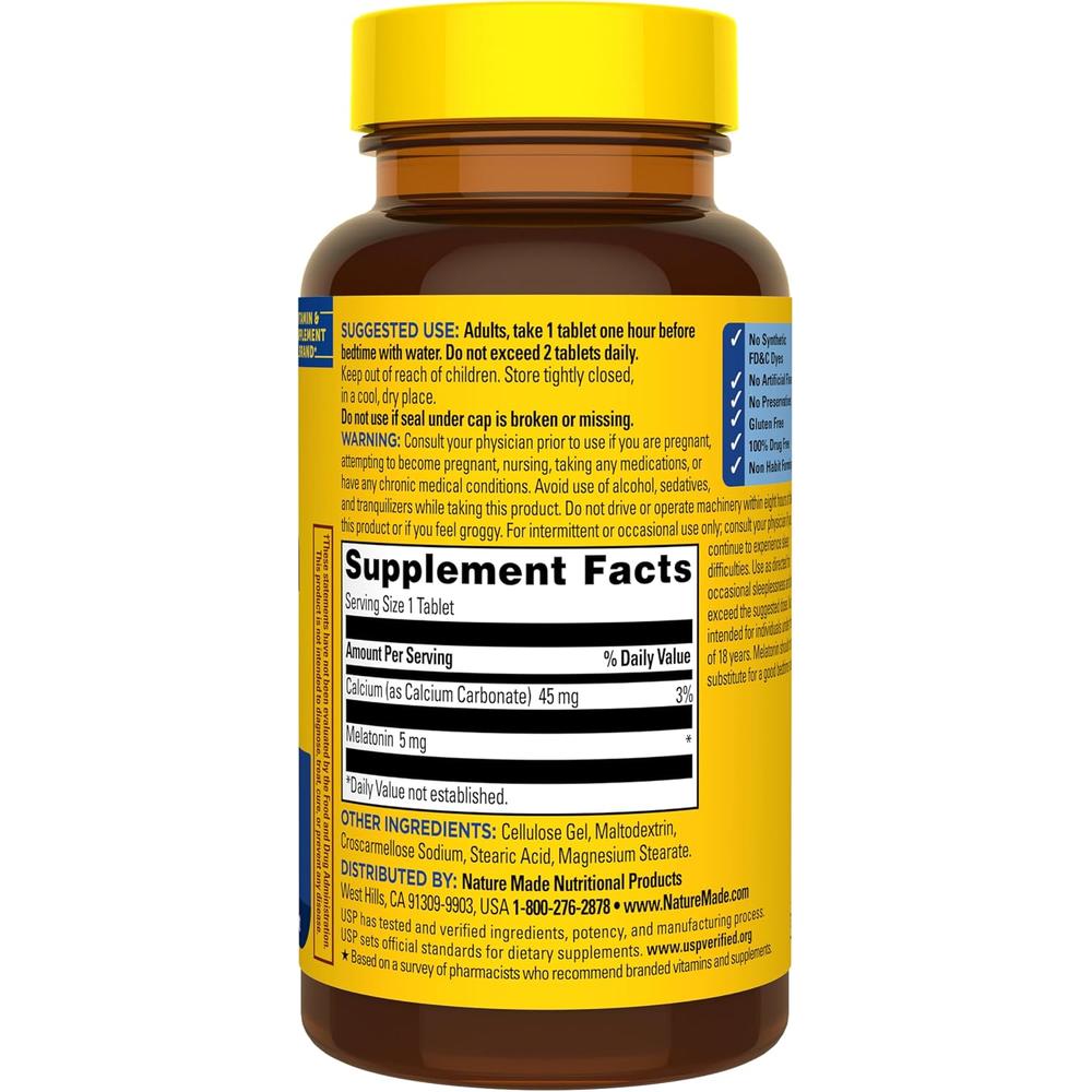 NATURE MADE MELATONINA 5 MG | 300 UND - 8