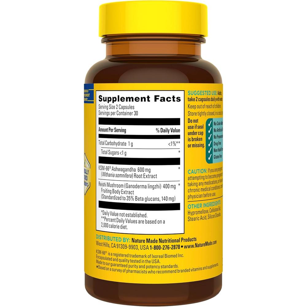 NATURE MADE ASHWAGANDHA KSM-66 + REISHI | 60 UND - 9