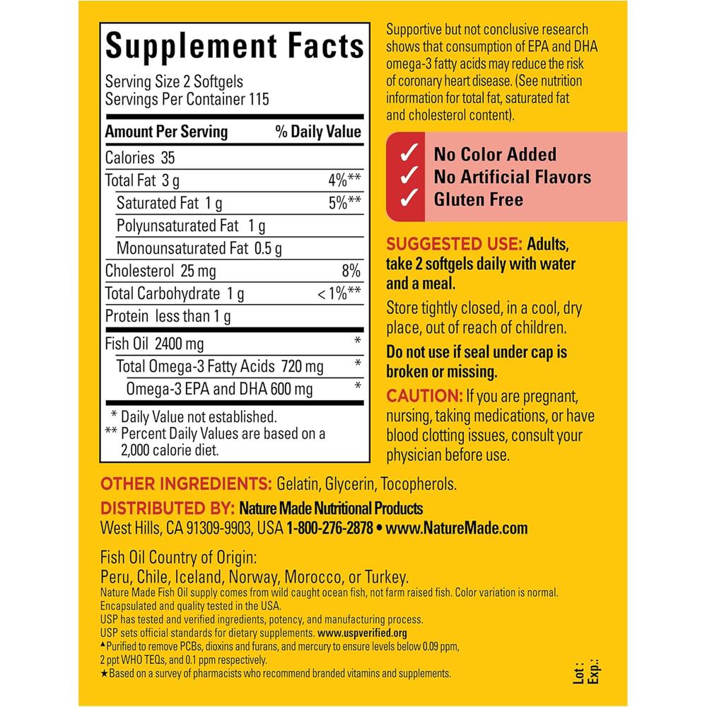 NATURE MADE OMEGA 3 FISH OIL 1200 MG | 230 UND - 6