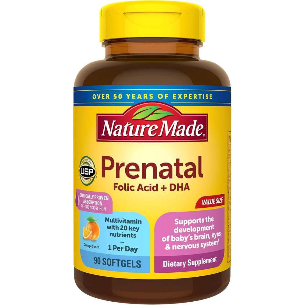 NATURE MADE PRENATAL ÁCIDO FÓLICO + DHA | 90 UND - 1