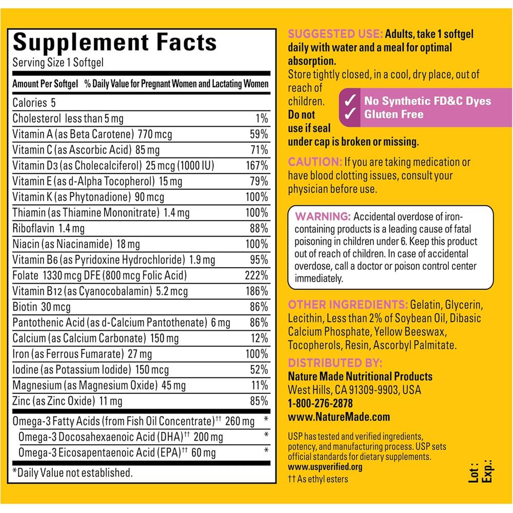 NATURE MADE PRENATAL ÁCIDO FÓLICO + DHA | 90 UND - 8