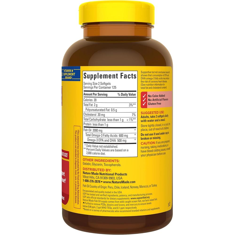 NATURE MADE OMEGA 3 FISH OIL 1000 MG | 250 UND - 7