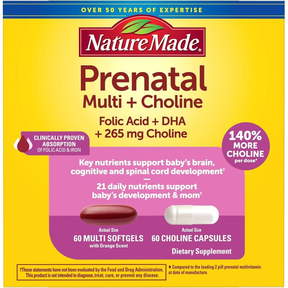 NATURE MADE PRENATAL + COLINA CAPSULAS| 60 UND - 1