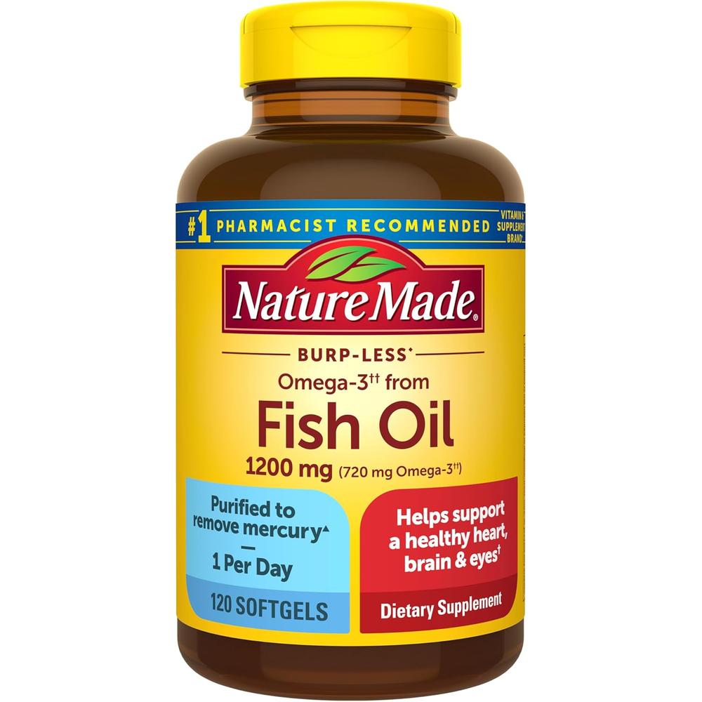 NATURE MADE OMEGA 3 FISH OIL BURP LESS 1200 MG | 120 UND - 1