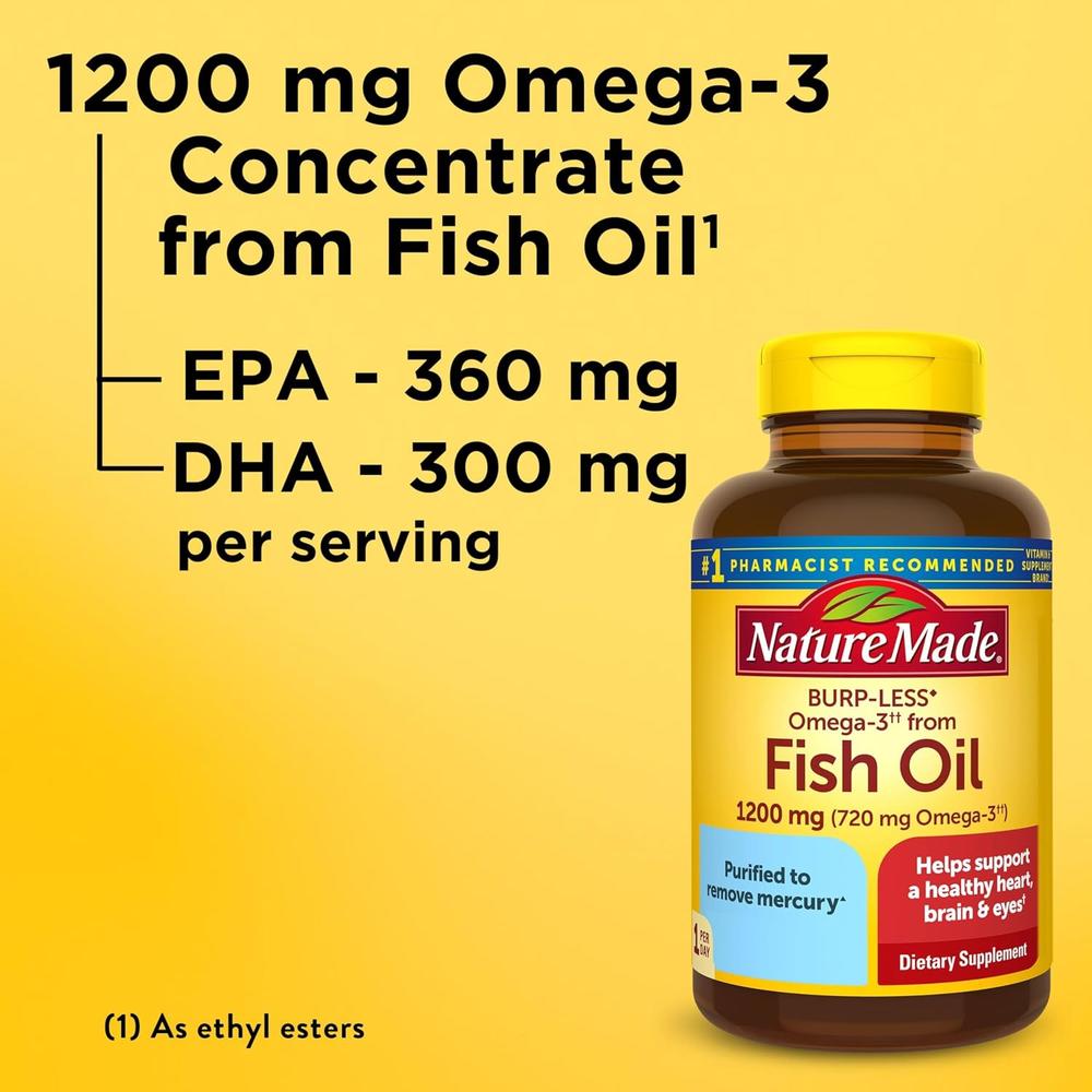 NATURE MADE OMEGA 3 FISH OIL BURP LESS 1200 MG | 120 UND - 3