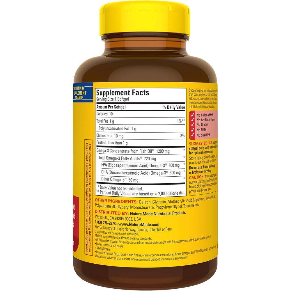 NATURE MADE OMEGA 3 FISH OIL BURP LESS 1200 MG | 120 UND - 8