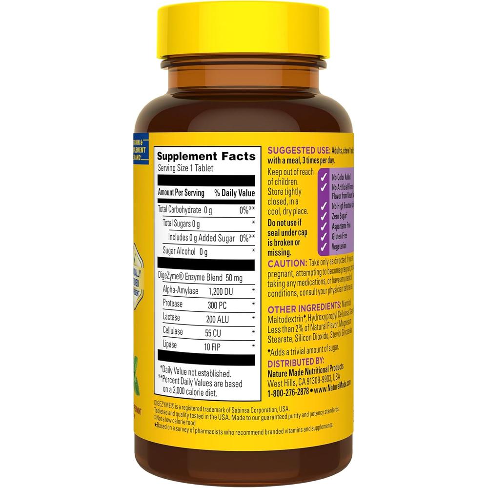 NATURE MADE ENZIMAS DIGESTIVAS 5 EN 1 | 90 UND - 10