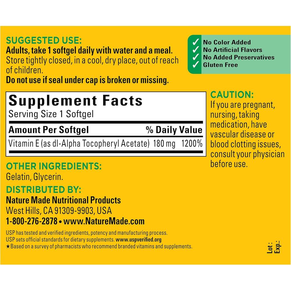 NATURE MADE VITAMINA E 400 UI | 180 UND - 7