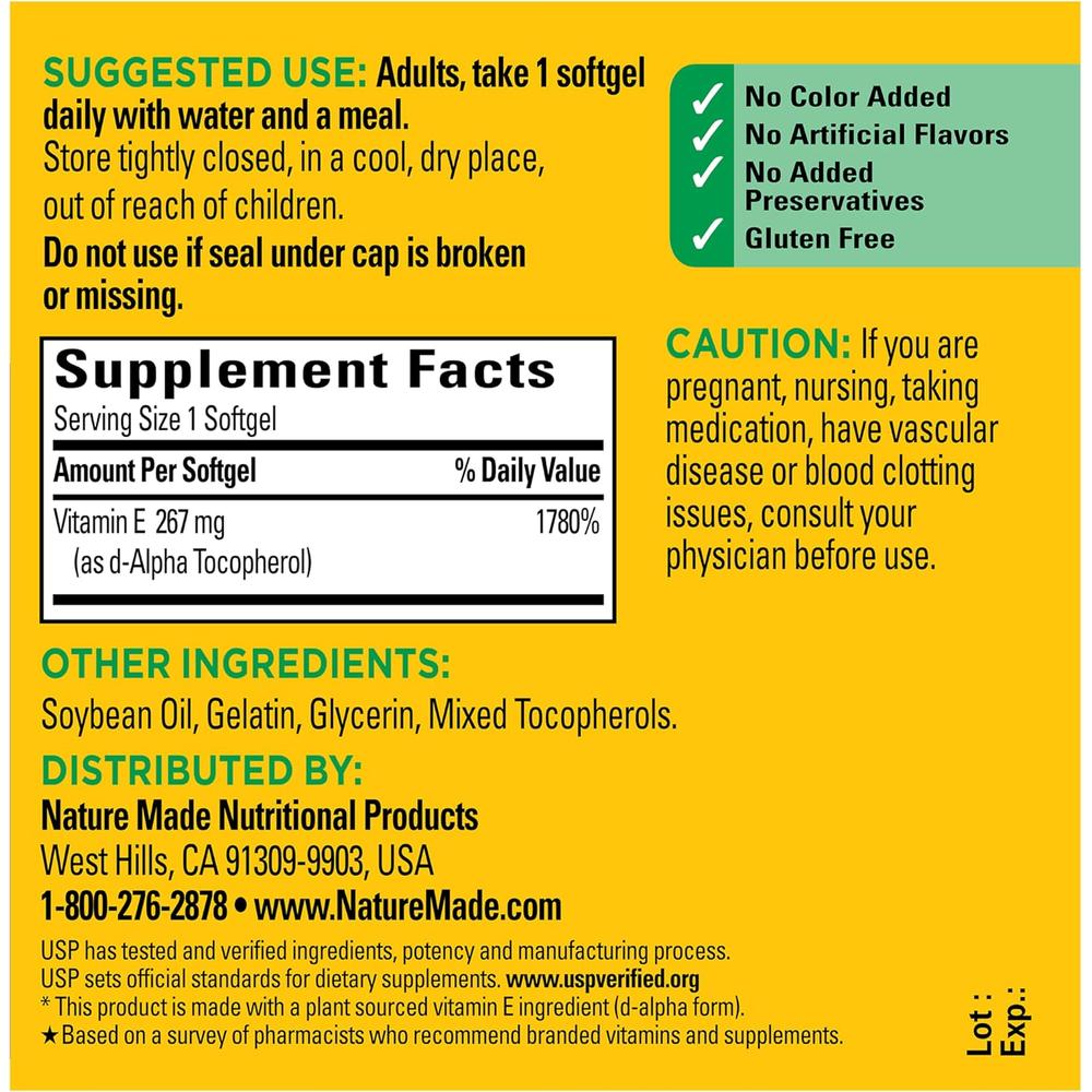 NATURE MADE VITAMINA E 400 UI | 100 UND - 7