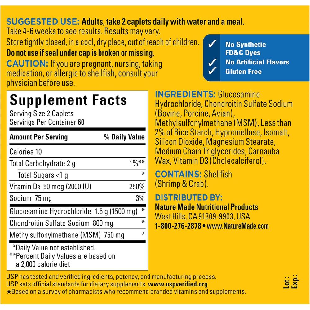 NATURE MADE GLUCOSAMINA + CONDROITINA + MSM | 120 UND - 7