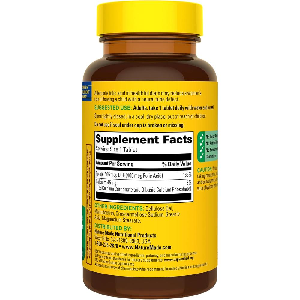 NATURE MADE ÁCIDO FÓLICO 400 MCG | 250 UND - 8