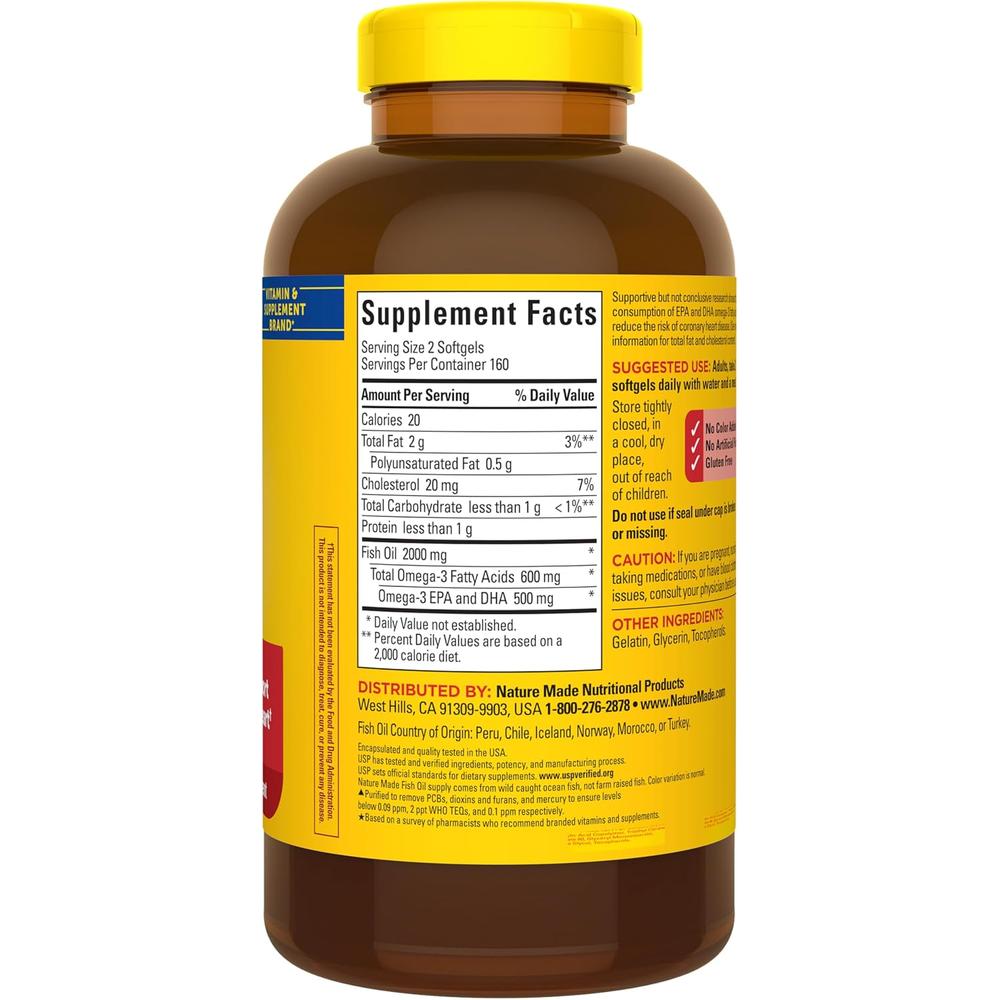 NATURE MADE OMEGA 3 FISH OIL 1000 MG | 320 UND - 7