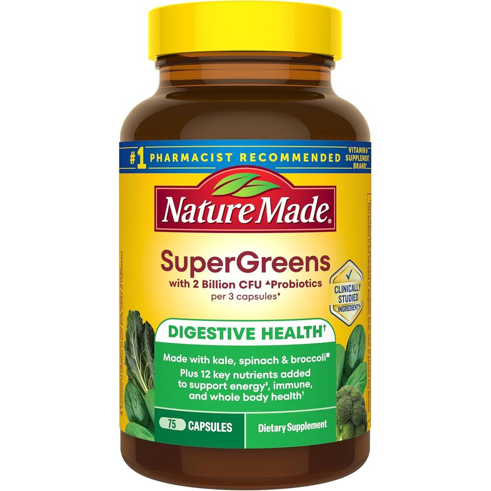 NATURE MADE SUPER GREENS + PROBIÓTICOS | 75 UND - 1
