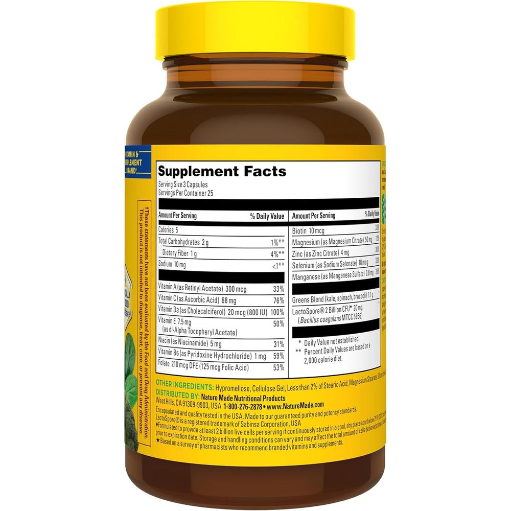 NATURE MADE SUPER GREENS + PROBIÓTICOS | 75 UND - 9