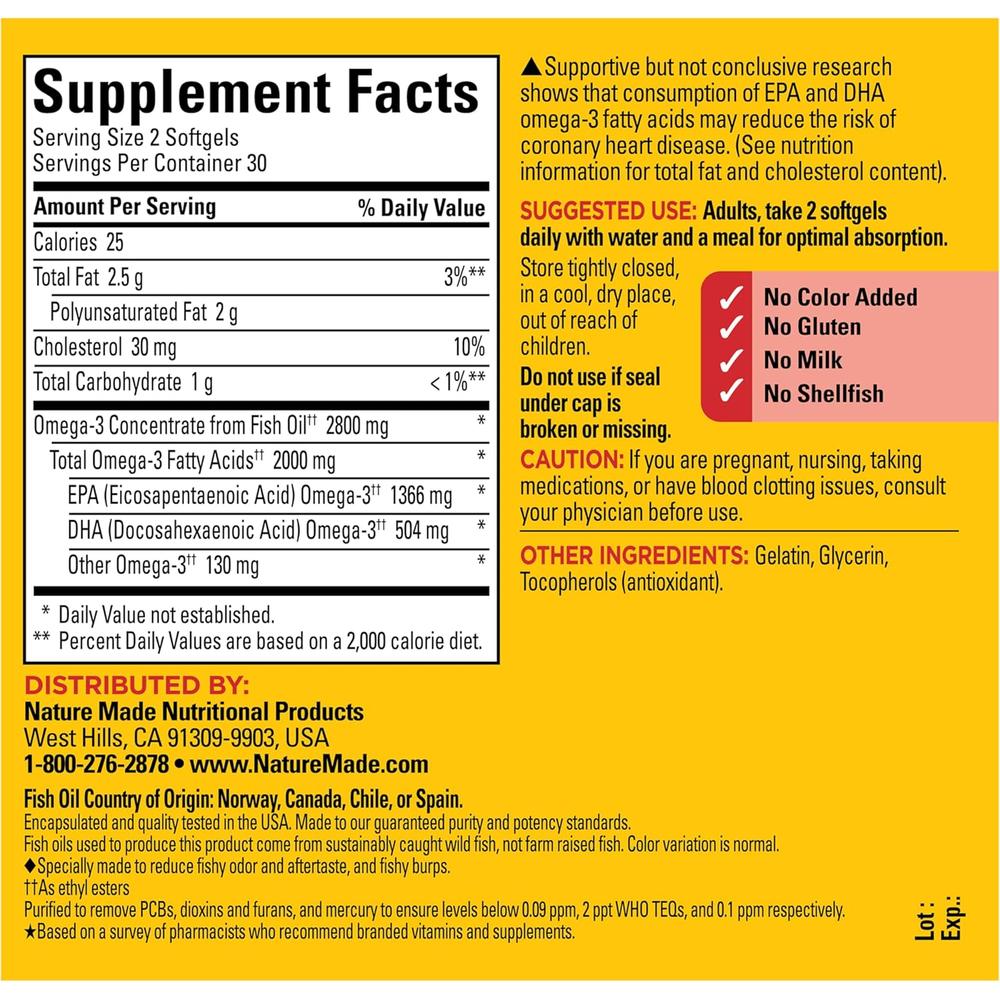 NATURE MADE OMEGA 3 EXTRA FUERTE 2800 MG | 60 UND - 7