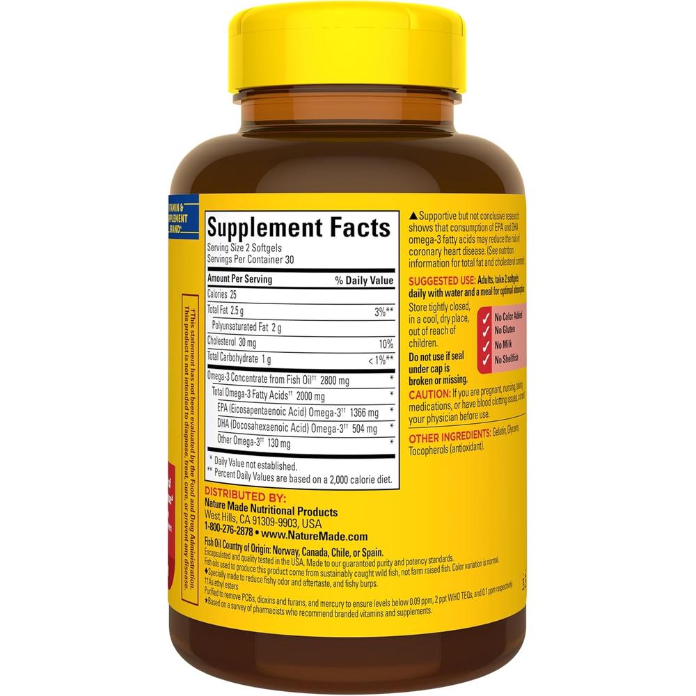 NATURE MADE OMEGA 3 EXTRA FUERTE 2800 MG | 60 UND - 8