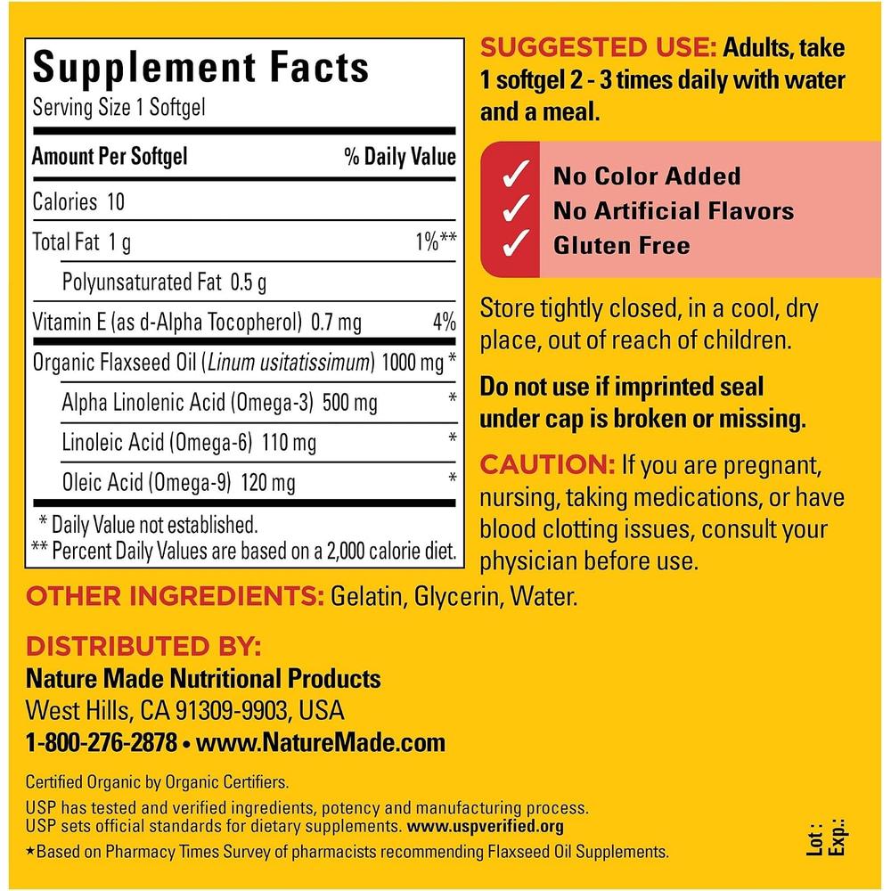 NATURE MADE PACK 2 ACEITE DE LINAZA 1000 MG | 180 UND C/U - 5