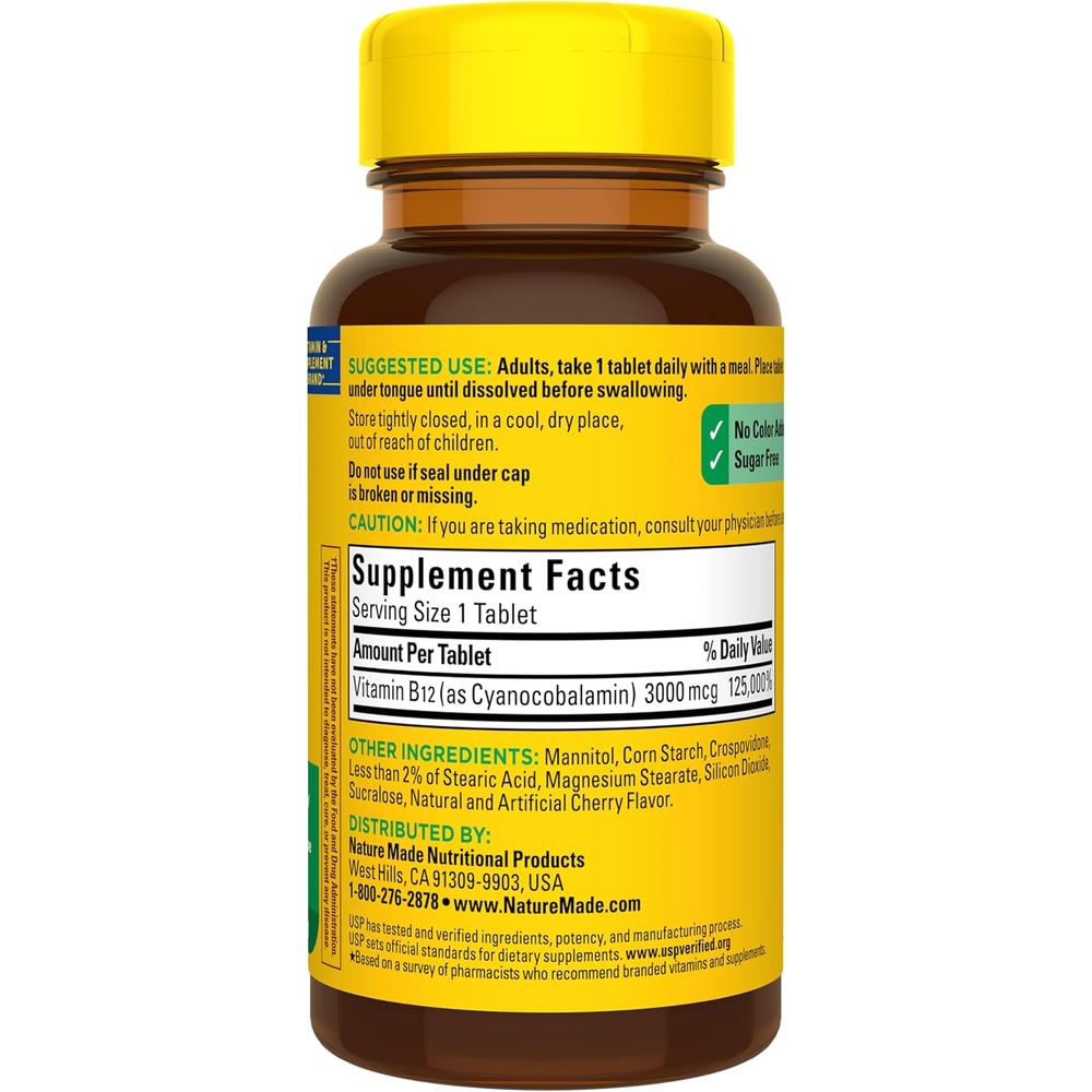 NATURE MADE VITAMINA B12 3000 MCG SUBLINGUAL | 40 UND - 9