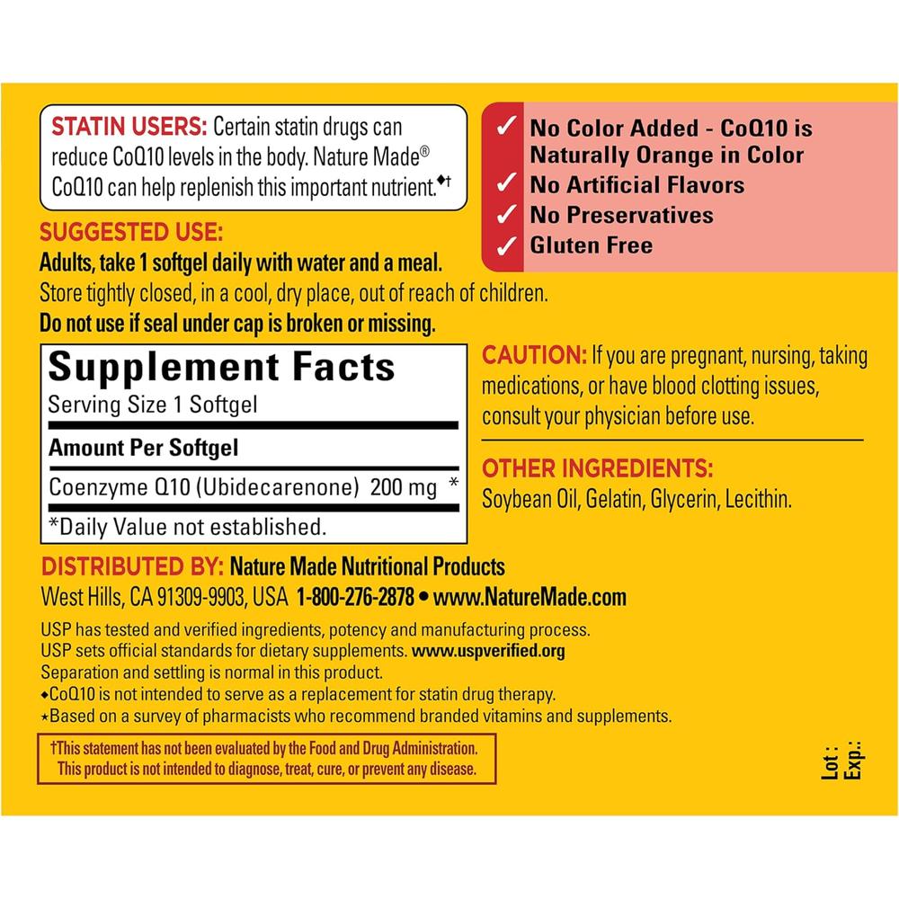 NATURE MADE UNFLAVORED COQ10 200 MG | 80 UND - 7