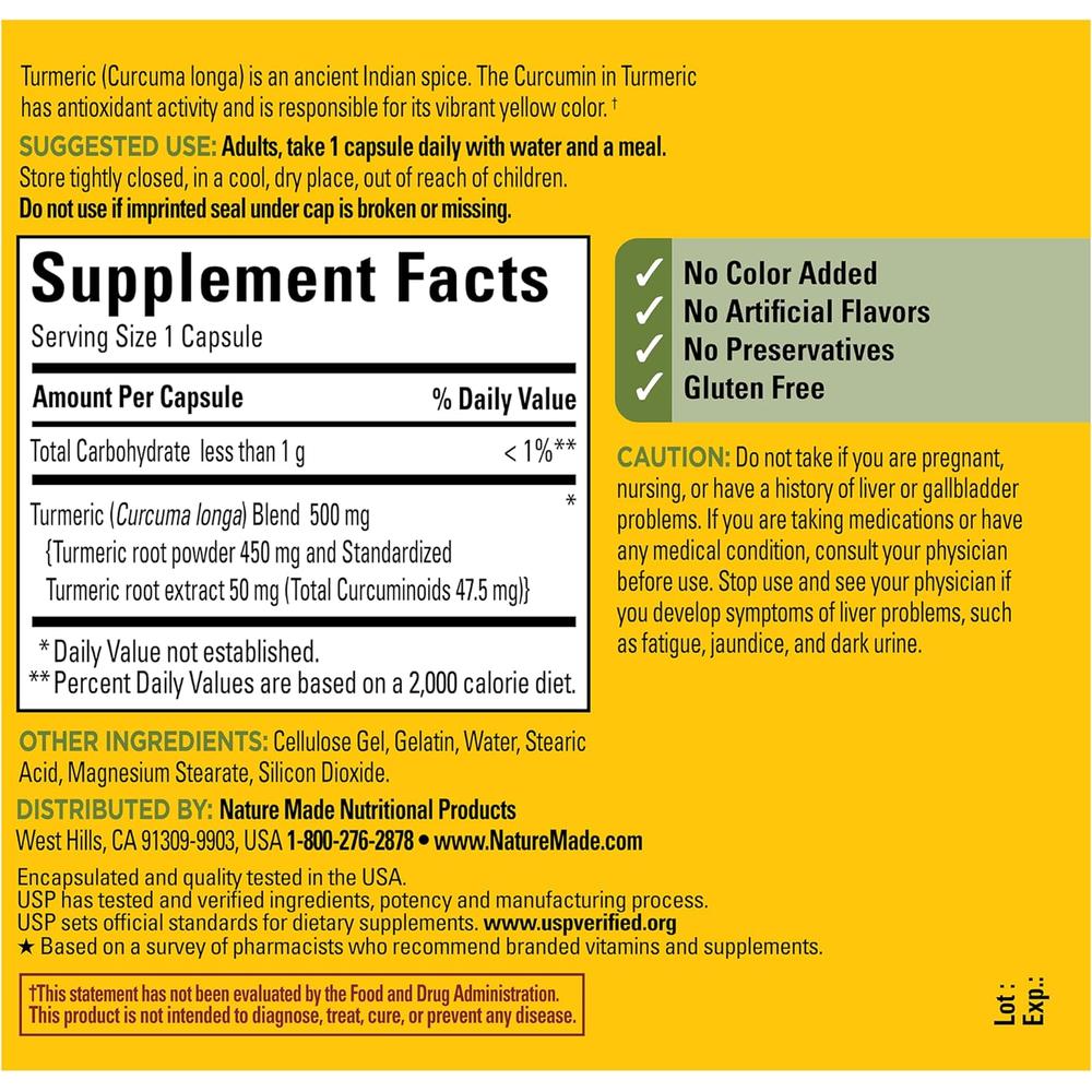 NATURE MADE CÚRCUMA 500 MG | 120 UND - 7