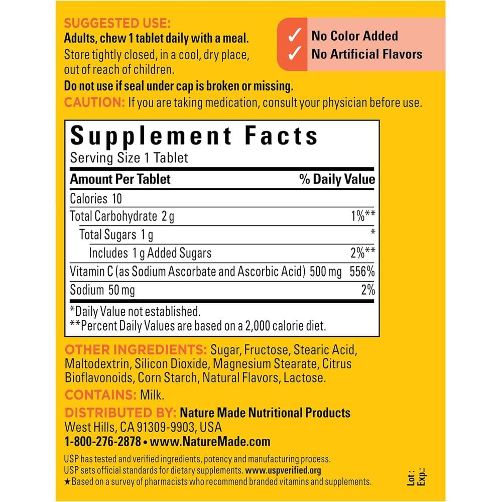 NATURE MADE VITAMINA C MASTICABLE 500 MG | 150 UND - 8