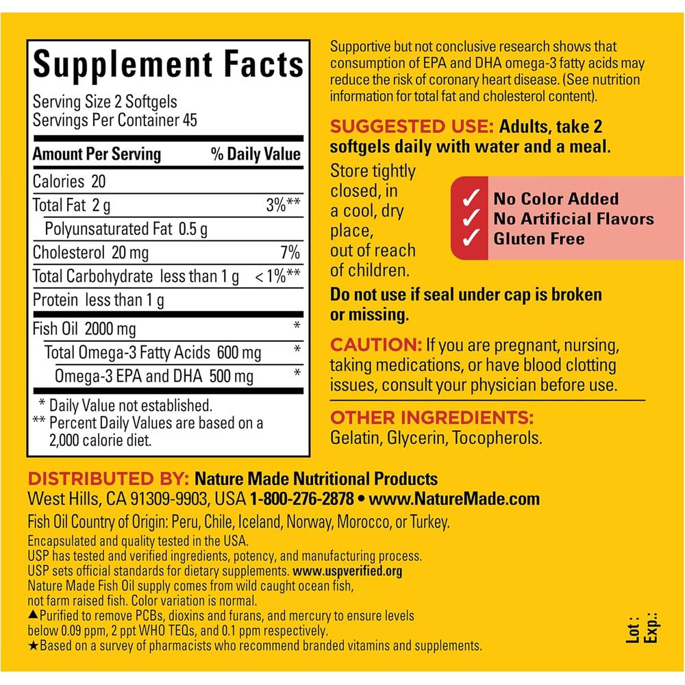 NATURE MADE OMEGA 3 FISH OIL 1000 MG | 90 UND - 6
