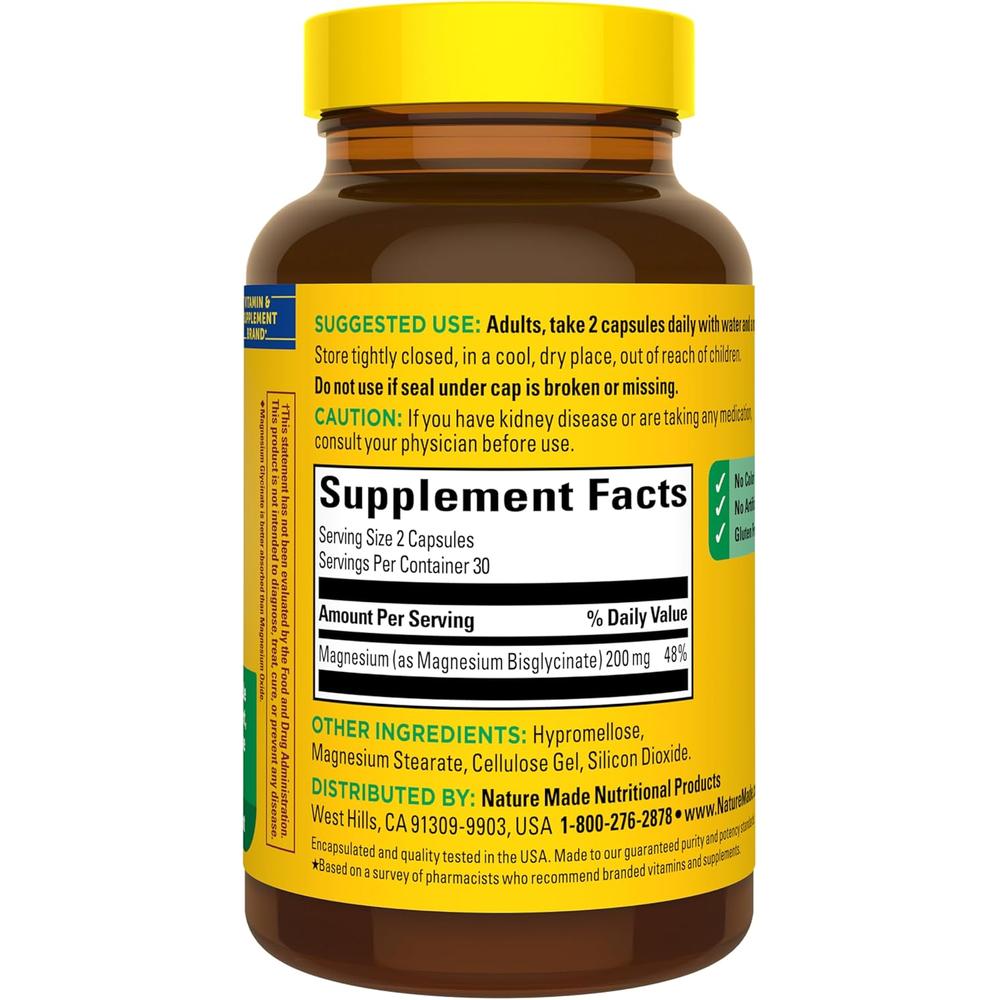 NATURE MADE MAGNESIO GLICINATO 200 MG | 60 UND - 8