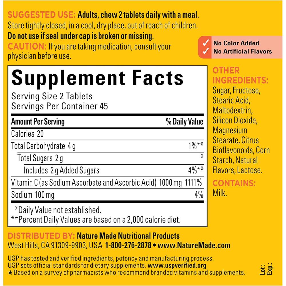 NATURE MADE VITAMINA C MASTICABLE 1000 MG | 90 UND - 8