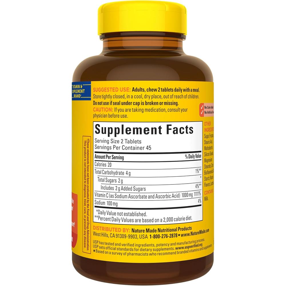 NATURE MADE VITAMINA C MASTICABLE 1000 MG | 90 UND - 9