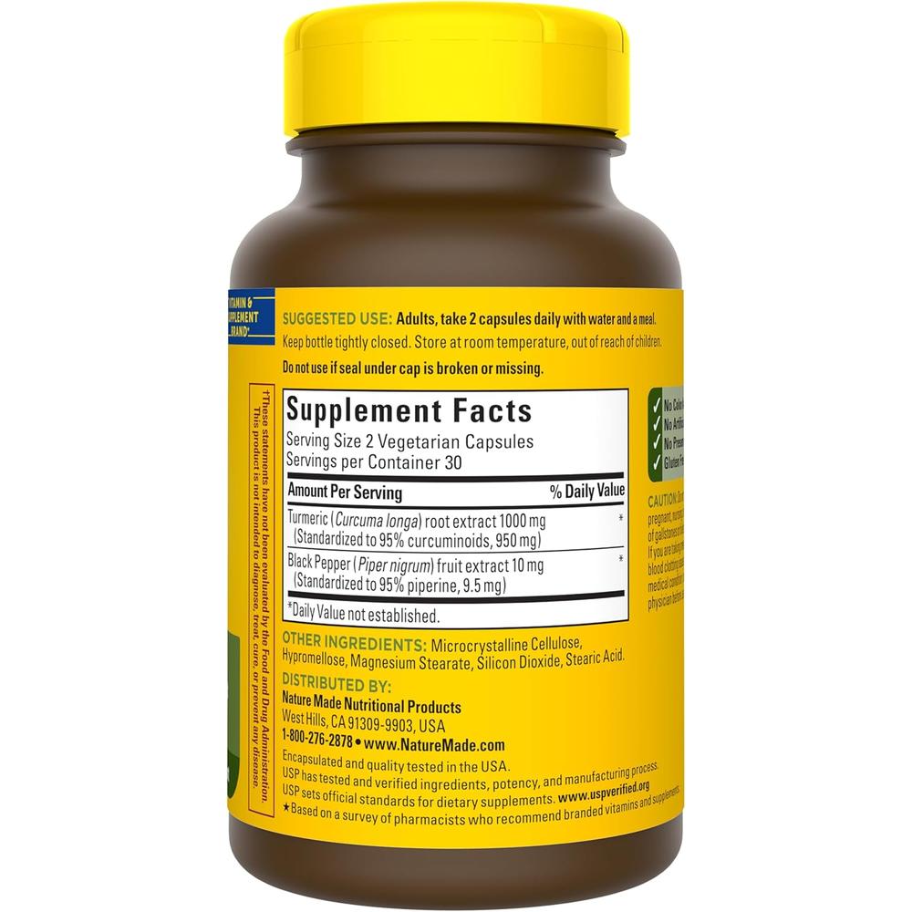 NATURE MADE CÚRCUMA + PIMIENTA NEGRA 1000 MG | 60 UND - 9