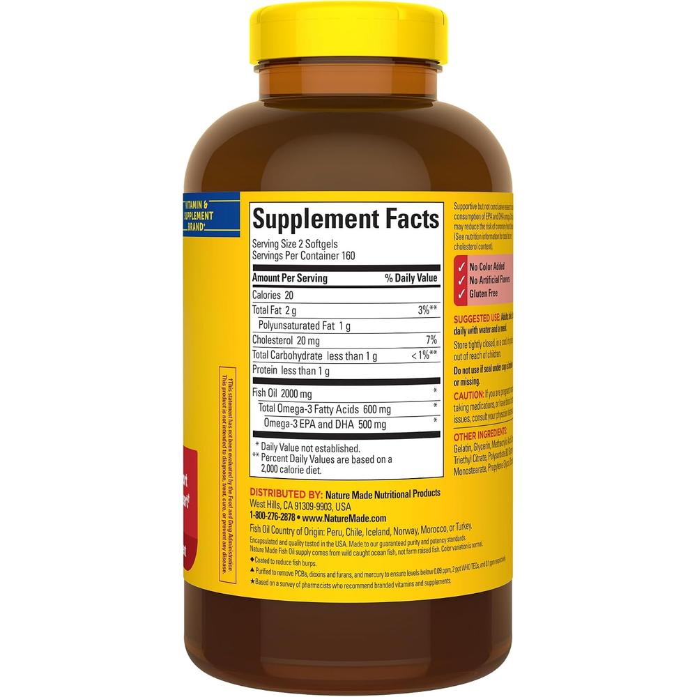 NATURE MADE OMEGA 3 FISH OIL BURP LESS 1000 MG | 320 UND - 7