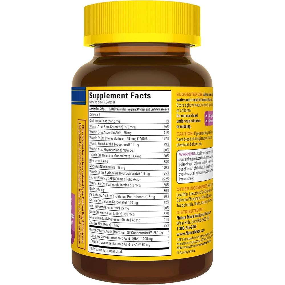 NATURE MADE PRENATAL ÁCIDO FÓLICO + DHA 200 MG | 60 UND - 2