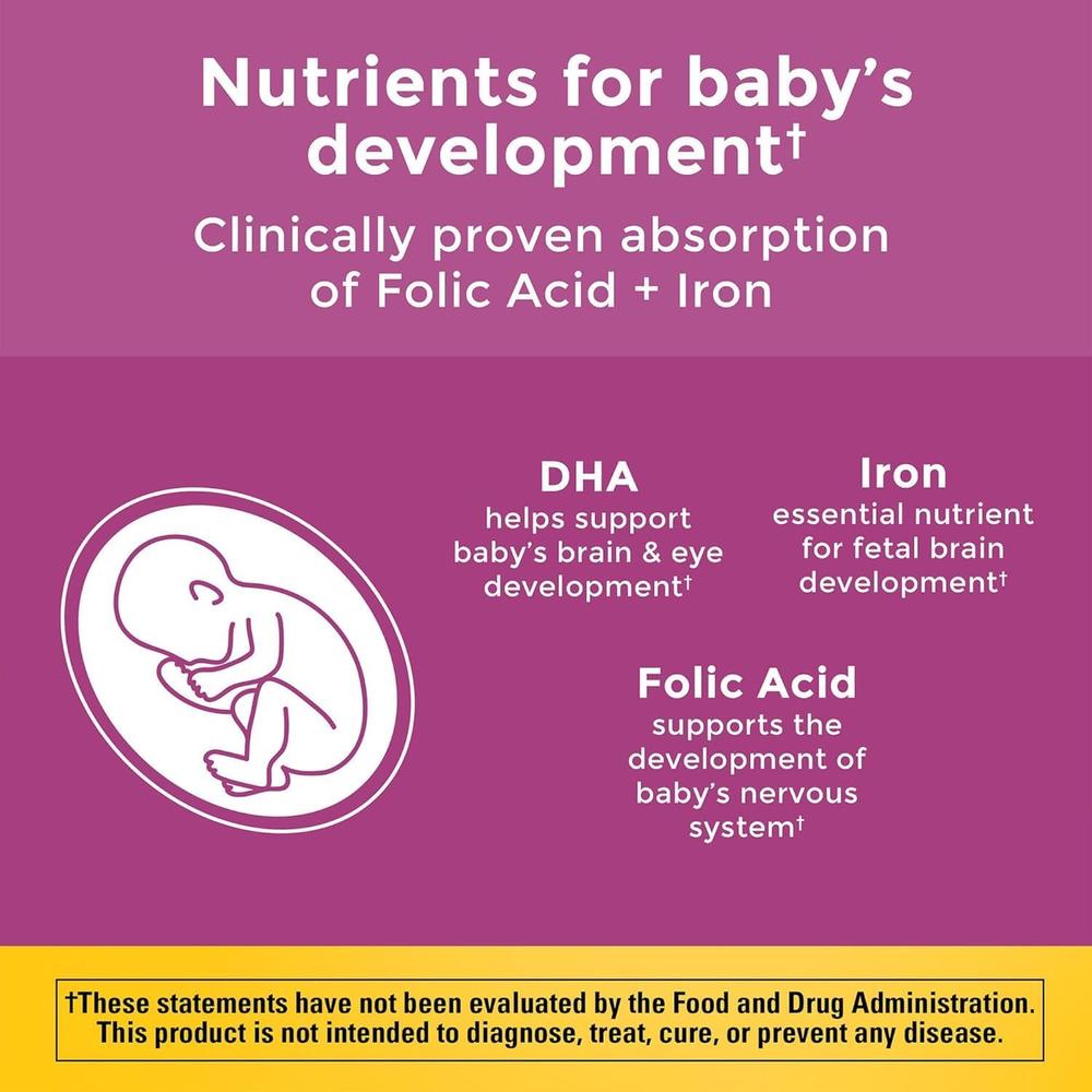 NATURE MADE PRENATAL ÁCIDO FÓLICO + DHA 200 MG | 60 UND - 3