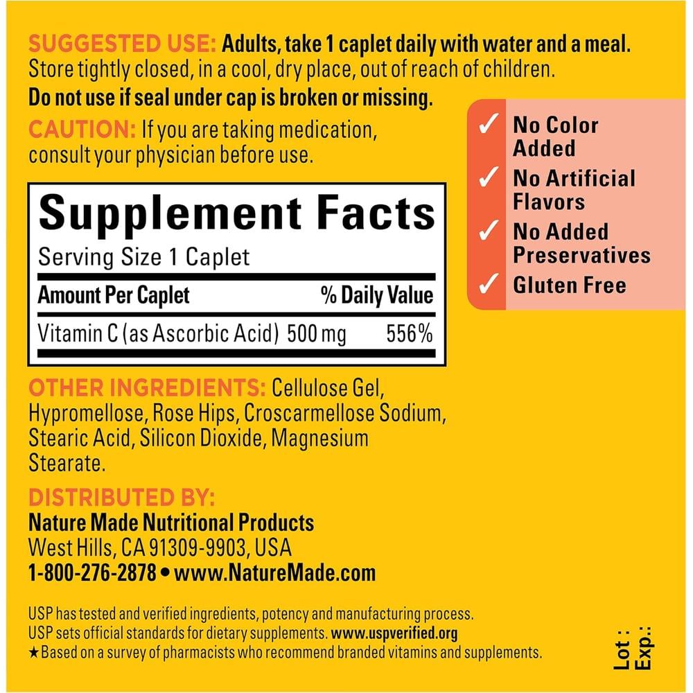 NATURE MADE VITAMINA C 500 MG CON ESCARAMUJO | 130 UND - 7