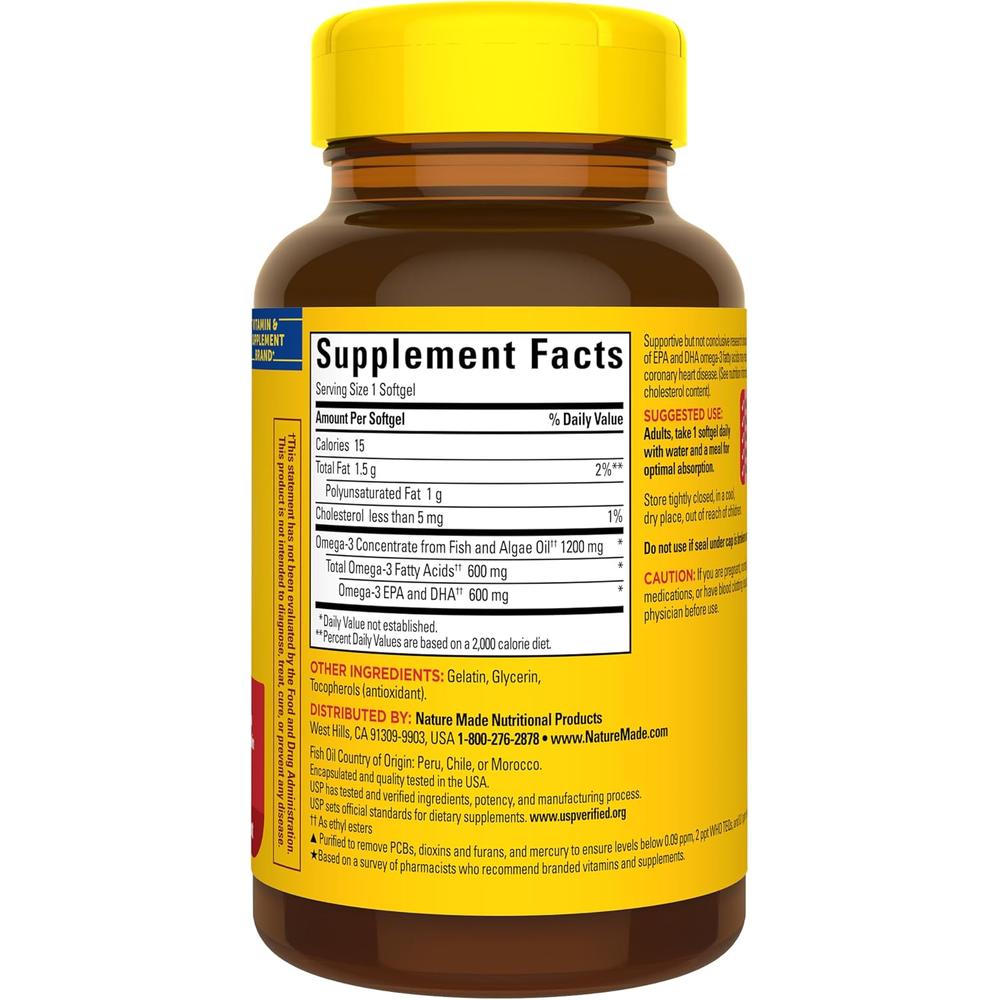 NATURE MADE OMEGA 3 ACEITE DE PESCADO + ALGAS 1200 MG | 60 UND - 8