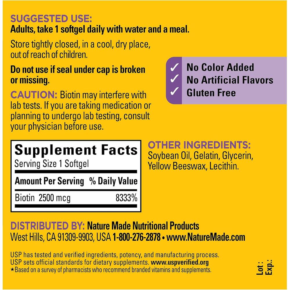 NATURE MADE PACK 2 BIOTINA 2500 MCG | 150 UND C/U - 3