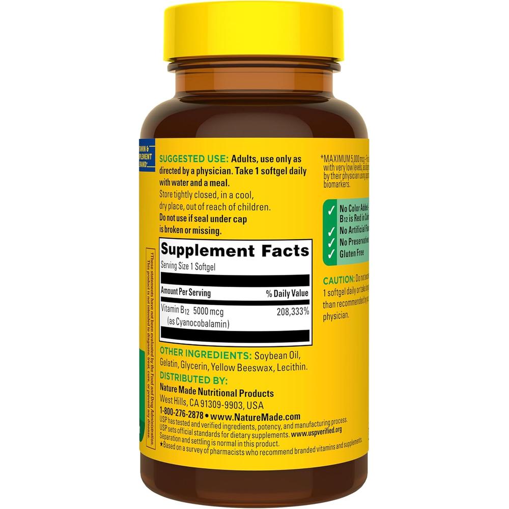 NATURE MADE VITAMINA B12 5000 MCG | 60 UND - 9