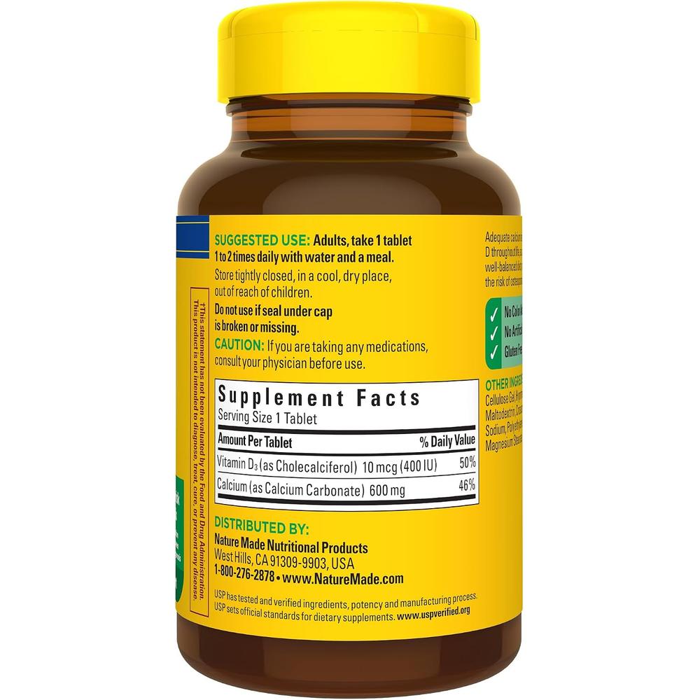 NATURE MADE PACK 3 CALCIO 600 MG + VITAMINA D3 | 120 UND C/U - 9