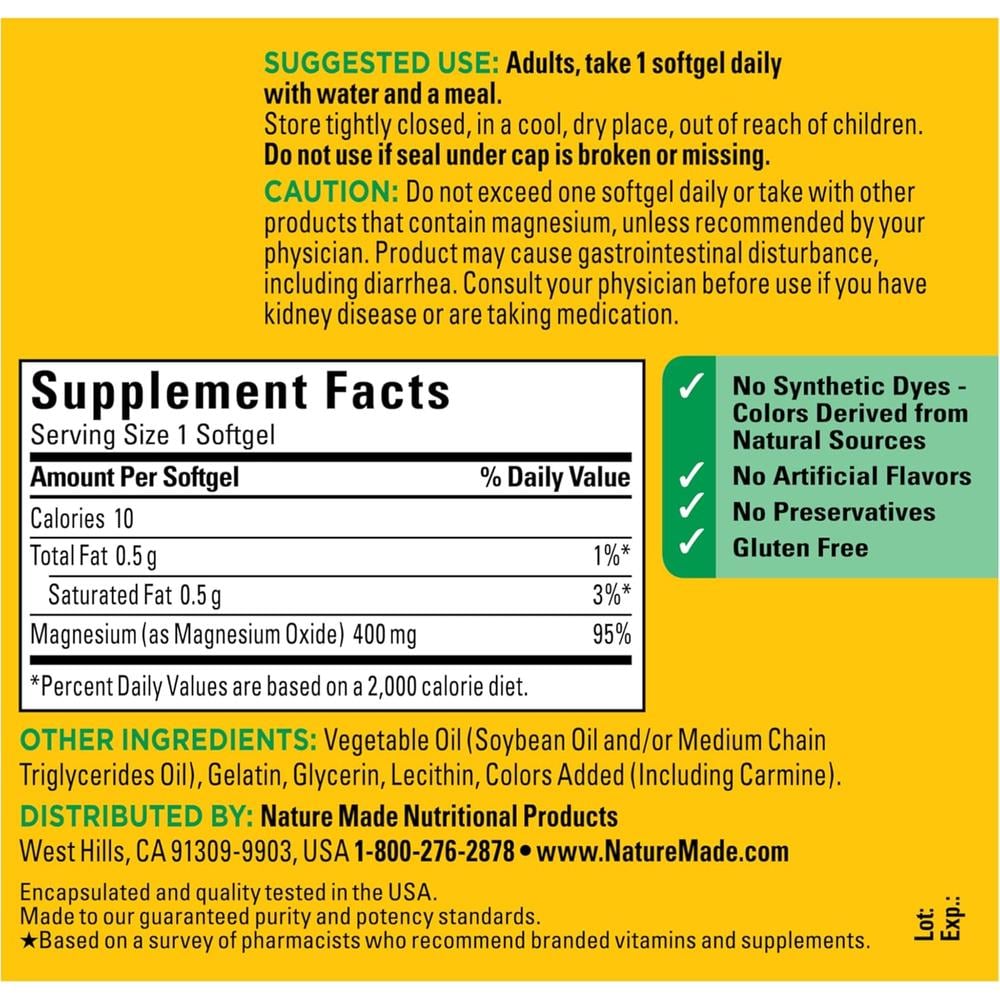 NATURE MADE ÓXIDO DE MAGNESIO 400 MG | 110 UND - 7