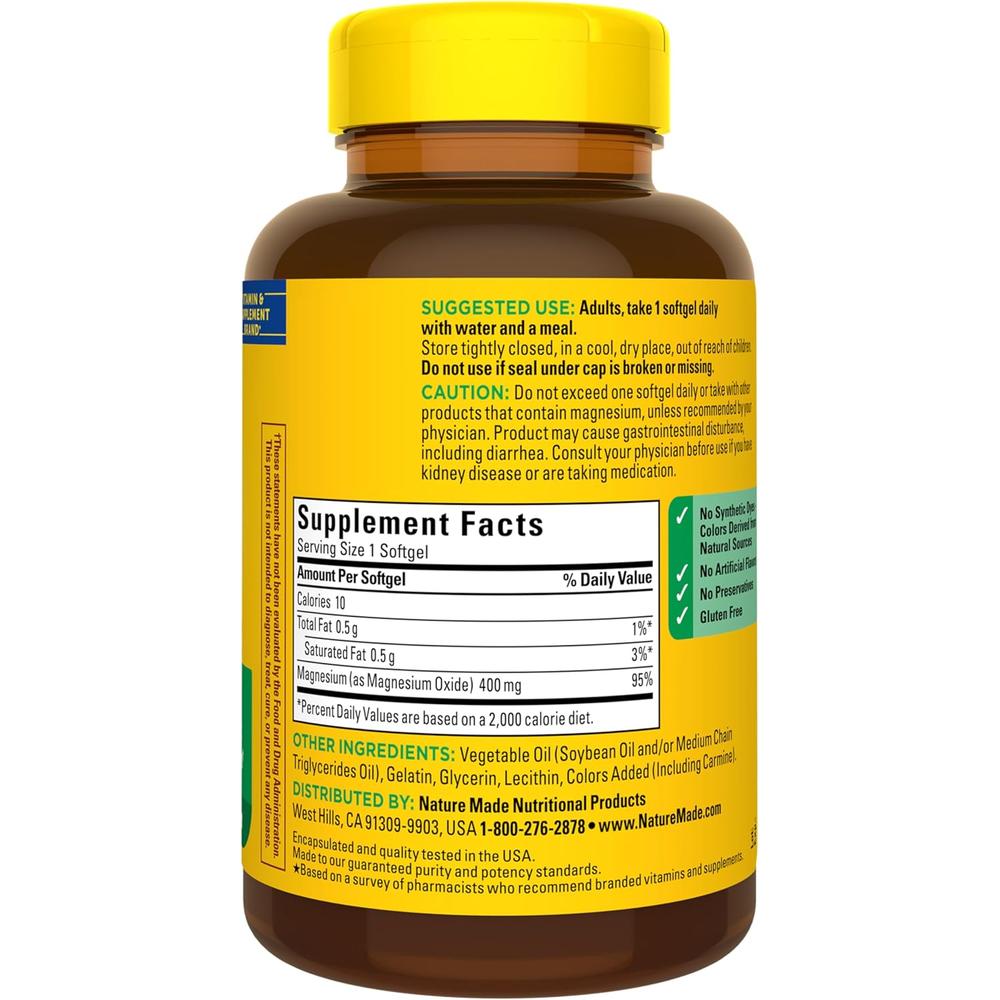 NATURE MADE ÓXIDO DE MAGNESIO 400 MG | 110 UND - 8