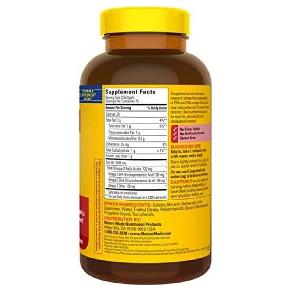 NATURE MADE PACK 2 OMEGA 3 FISH OIL BURP LESS 1200 MG | 150 UND C/U - 3