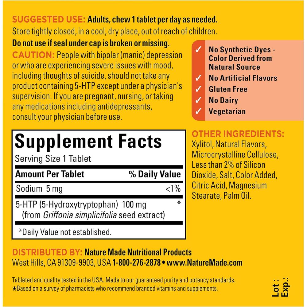 NATURE MADE 5-HTP 100 MG | 30 UND - 8