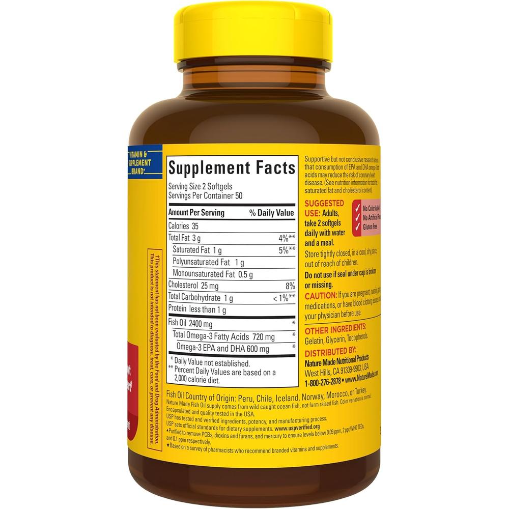NATURE MADE OMEGA 3 FISH OIL 1200 MG | 100 UND - 7