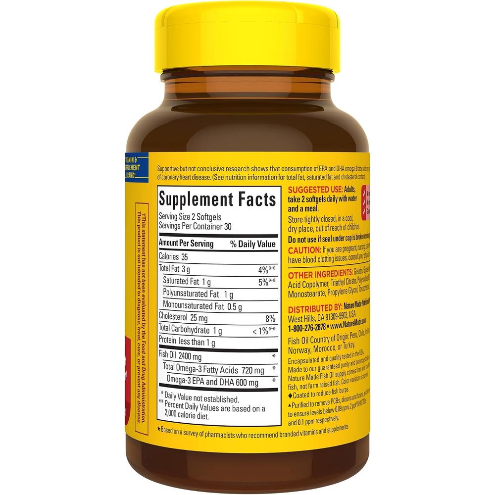 NATURE MADE OMEGA 3 FISH OIL BURP LESS 1200 MG | 60 UND - 7