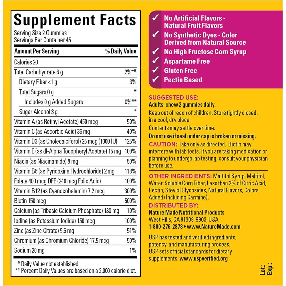 NATURE MADE MULTIVITAMÍNICO MUJER CERO AZÚCAR | 90 UND - 8
