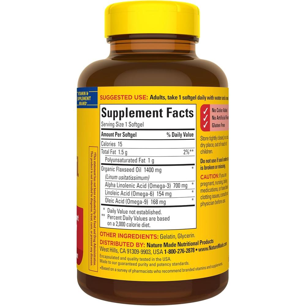 NATURE MADE ACEITE DE LINAZA EXTRA FUERTE 1400 MG | 100 UND - 7
