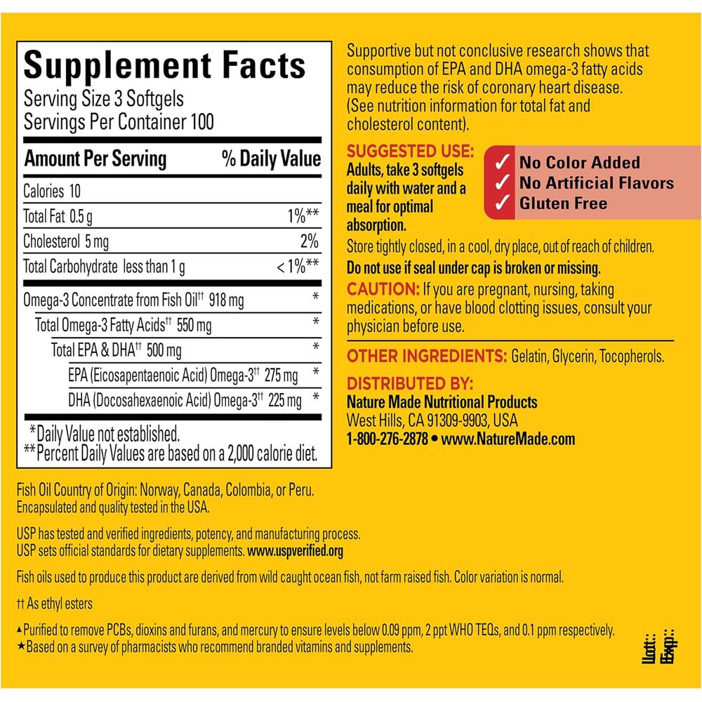 NATURE MADE OMEGA 3 FISH OIL 550 MG | 300 UND - 6