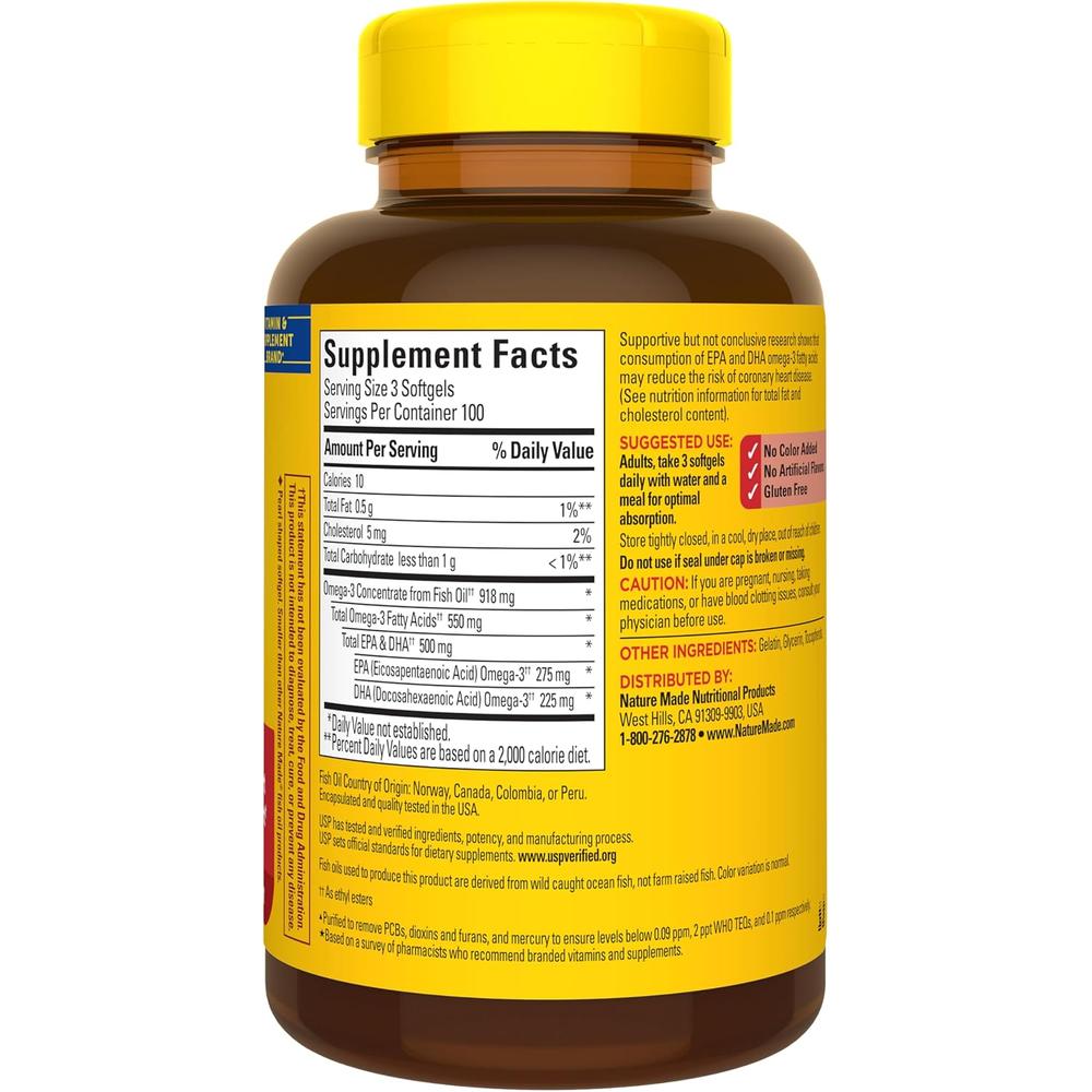 NATURE MADE OMEGA 3 FISH OIL 550 MG | 300 UND - 7