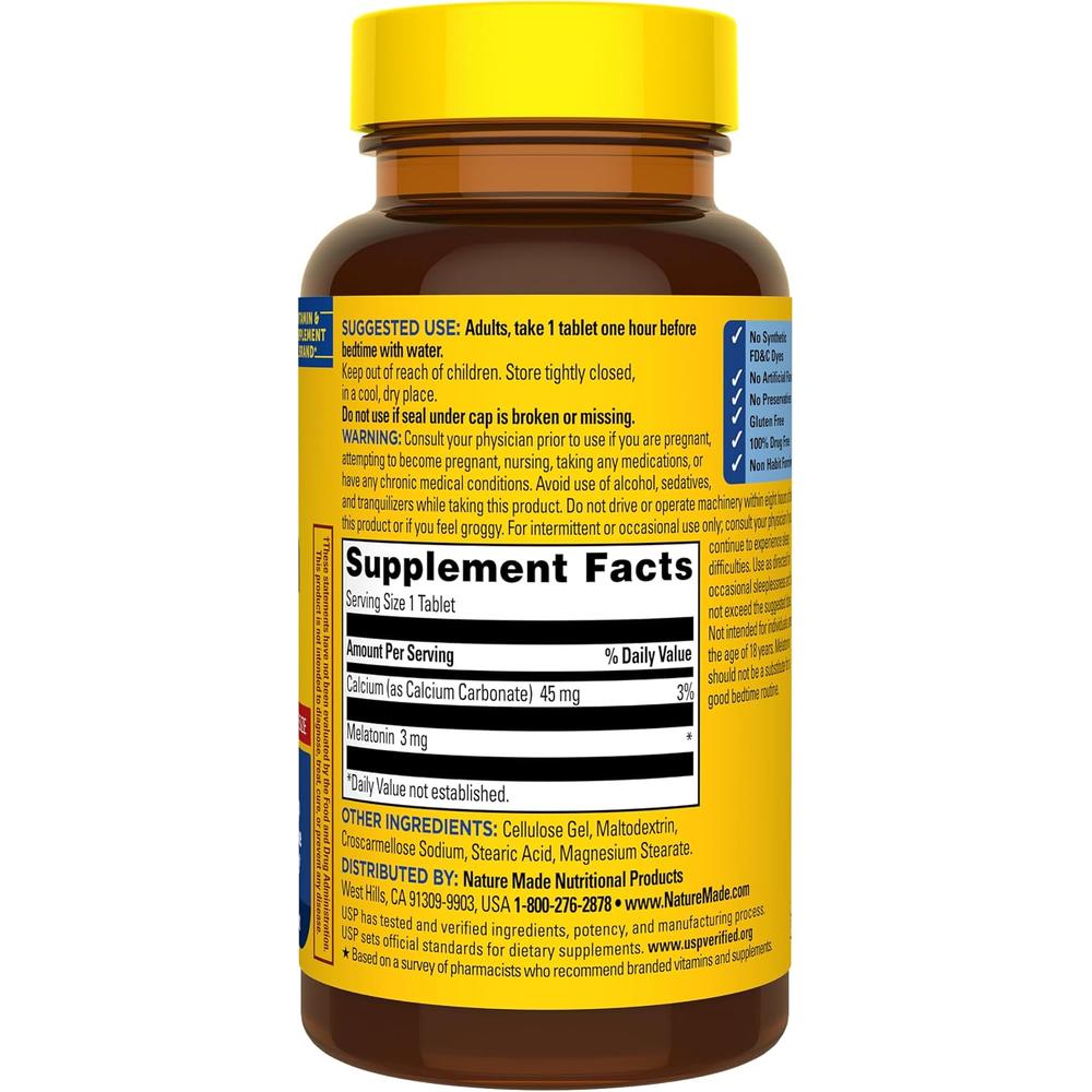 NATURE MADE MELATONINA 3 MG | 240 UND - 8