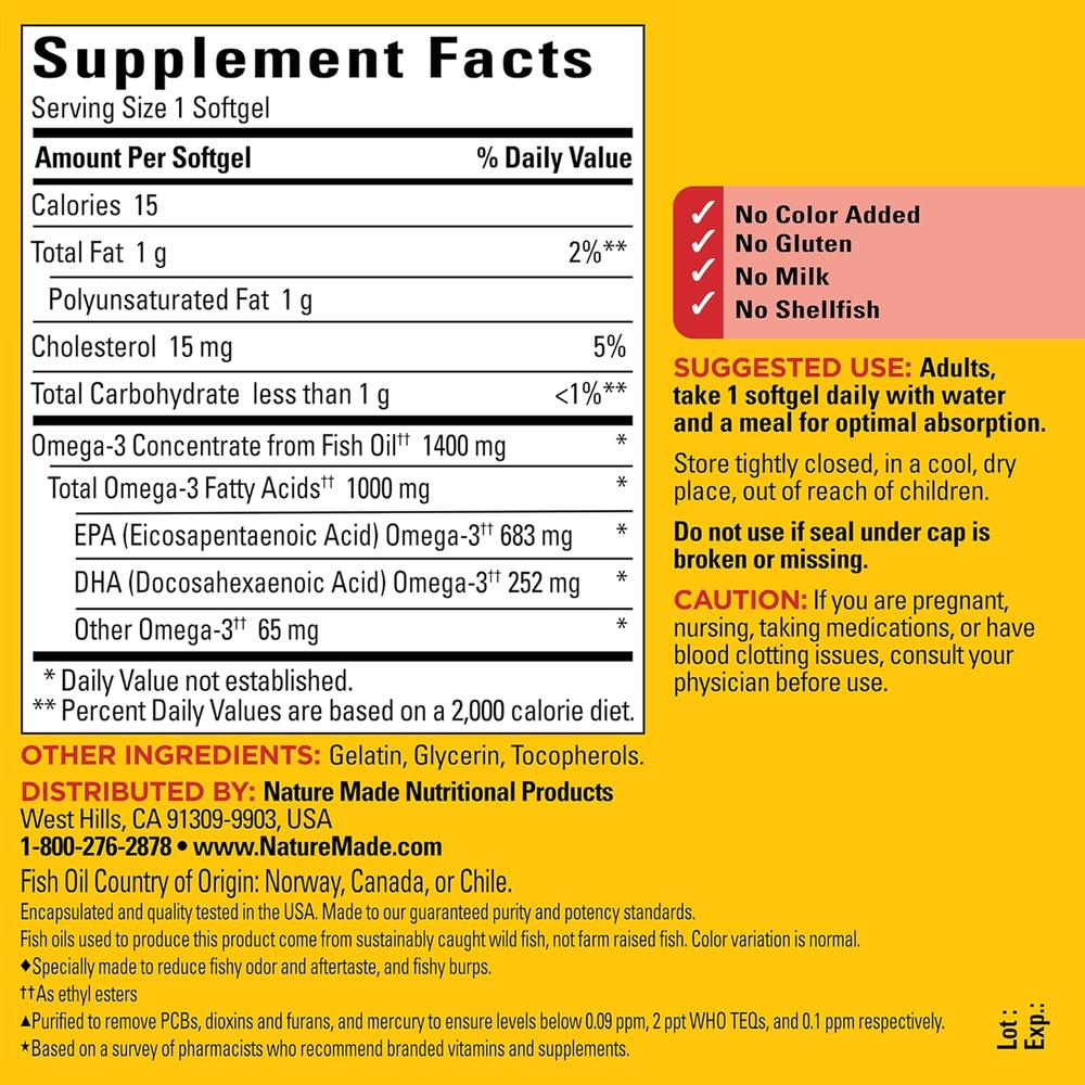 NATURE MADE OMEGA 3 ULTRA BURP LESS 1400 MG | 90 UND - 7